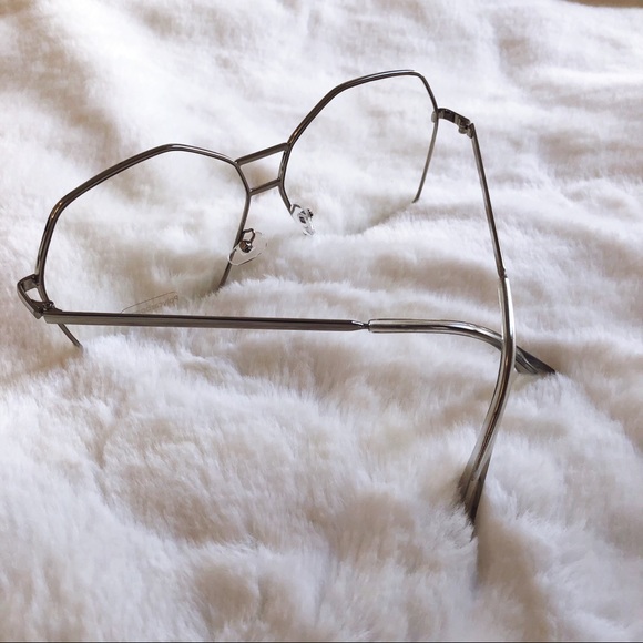 [SB] Peyton Silver Hexagon Clear Sunglasses - Picture 11 of 12